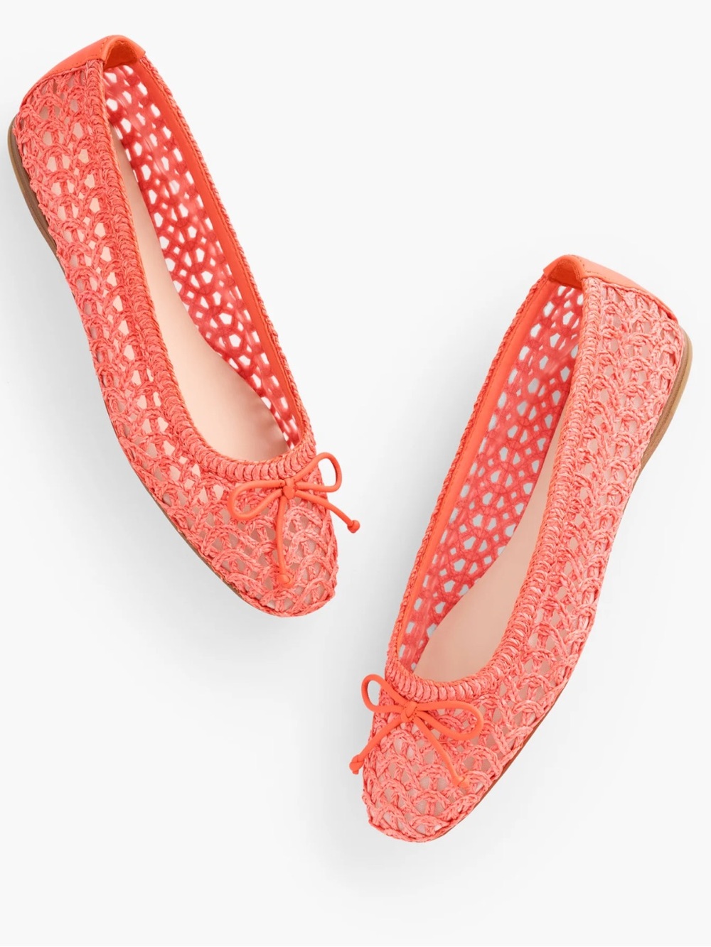 Talbots Blane Soft Loopy Woven Peach Coral Ballet Flats Size 9